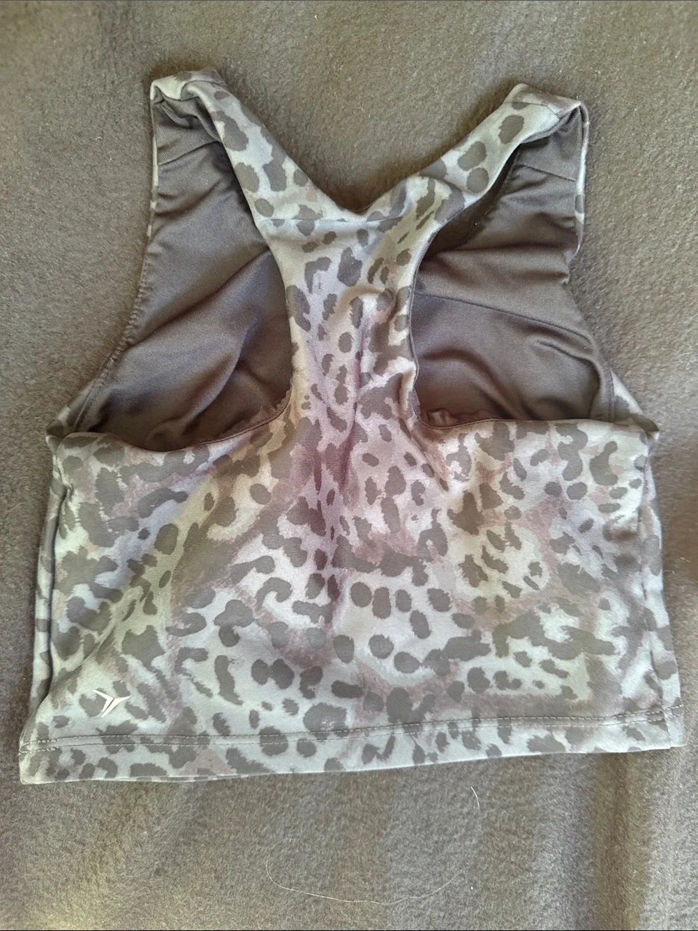 Old Navy Girls' Leopard Print Gray Tank + Pale Pink Ribbed Tank Set